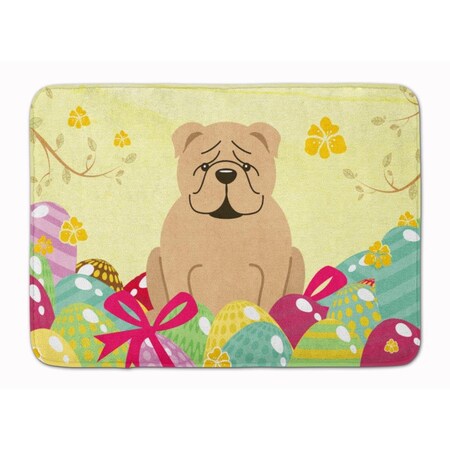 Carolines Treasures Easter Eggs English Bulldog Fawn Machine Washable Memory Foam Mat BB6124RUG